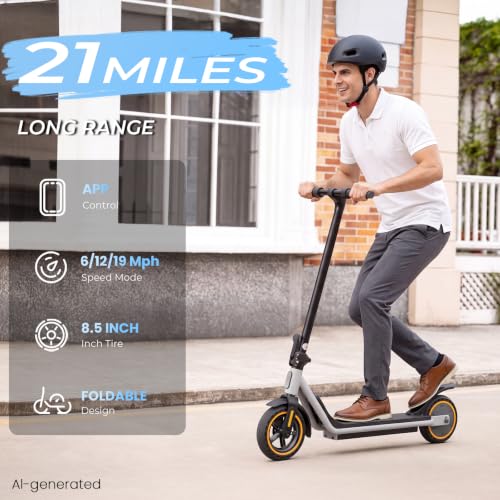 Image of Electric Scooter - Electric Scooter Adults, 1000W /500W Motor, 25 /21 /18 MPH, 10'' /8.5'' Tires, 28 /23 /21 Miles, APP Control, Dual Brake, Long Range Electric Scooter for Gift