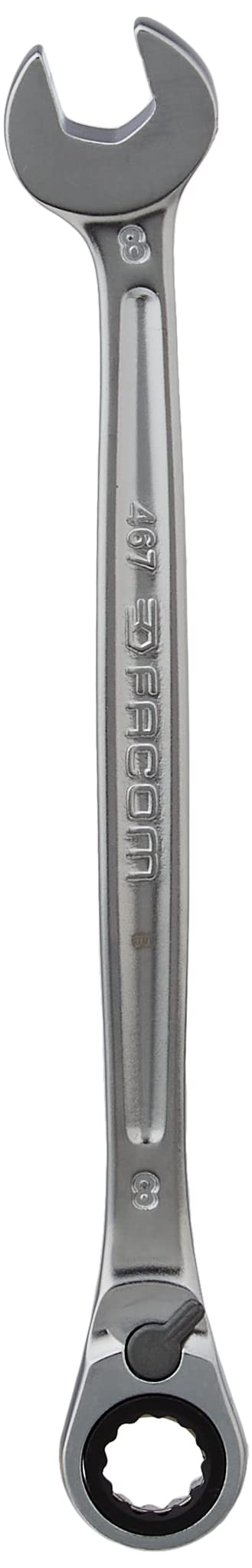 Facom Combination Ratcheting Spanner - 8mm - Satin Chrome