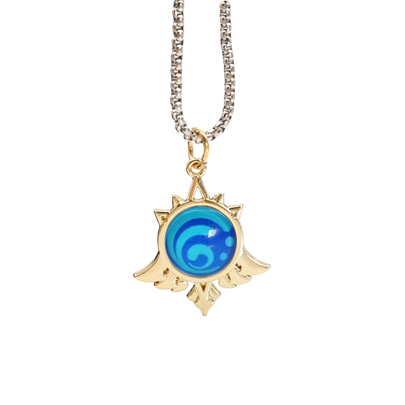 DNSHAN Genshin Impact Necklace, Animne Luminous Pendant, Unisex God's Eye Cosplay Necklace Anime Merch Gift,God's Eye Nanahara Elemental Necklace Glass Cos Necklace Pendant