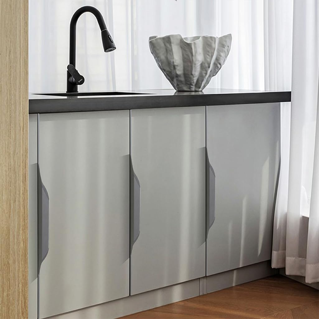 Uchwyt szuflady 2 szt. Uchwytów na kciuki ze stopu aluminium, ukryte niewidoczne uchwyty do szaf do nauki w sypialni i łazience(Gray,Length 350mm)
