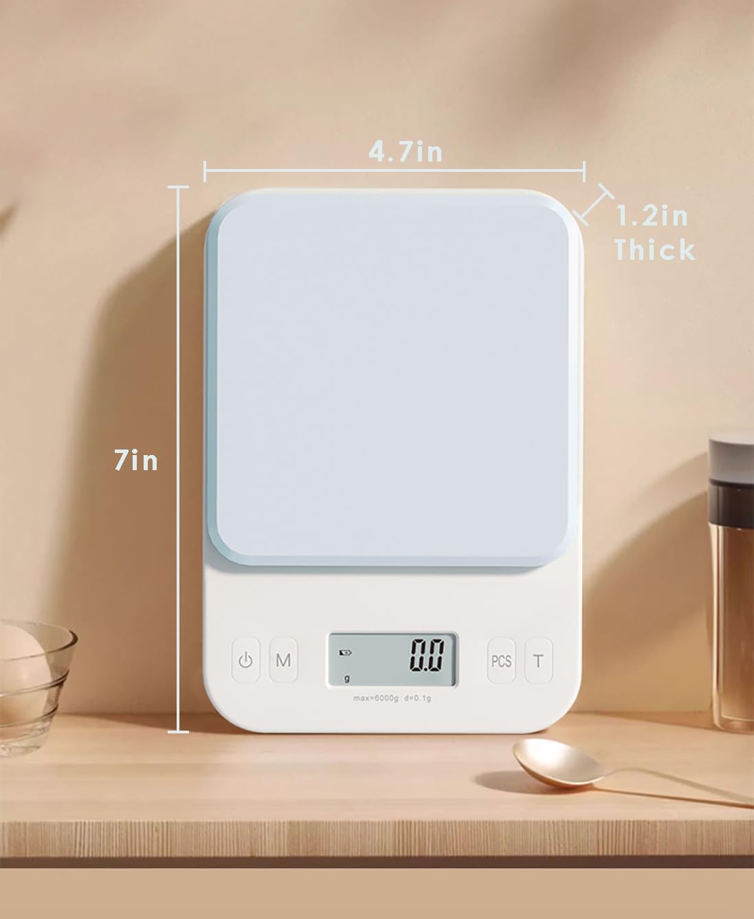 MiinniijinnJiis Digital Kitchen Scale - 13lb Capacity, 0.001lb Precision, Tare Function, LCD Display for Baking, Cooking, Coffee, Nutrition & Meal Prep