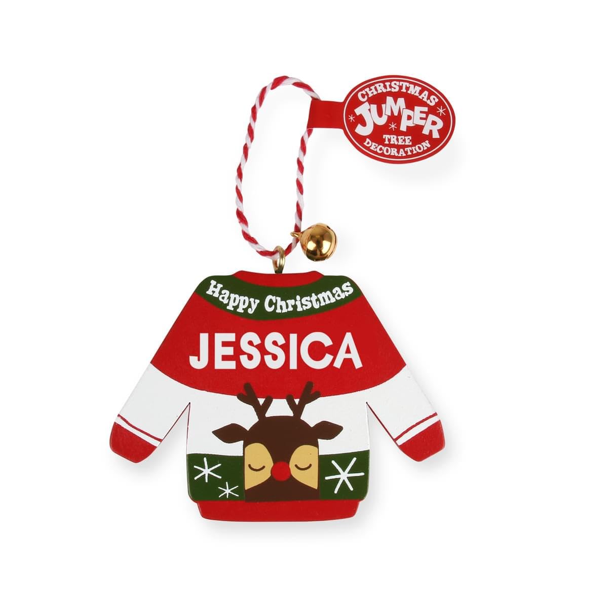 History & Heraldry Personalised Christmas Jumper Decorations (Jessica)