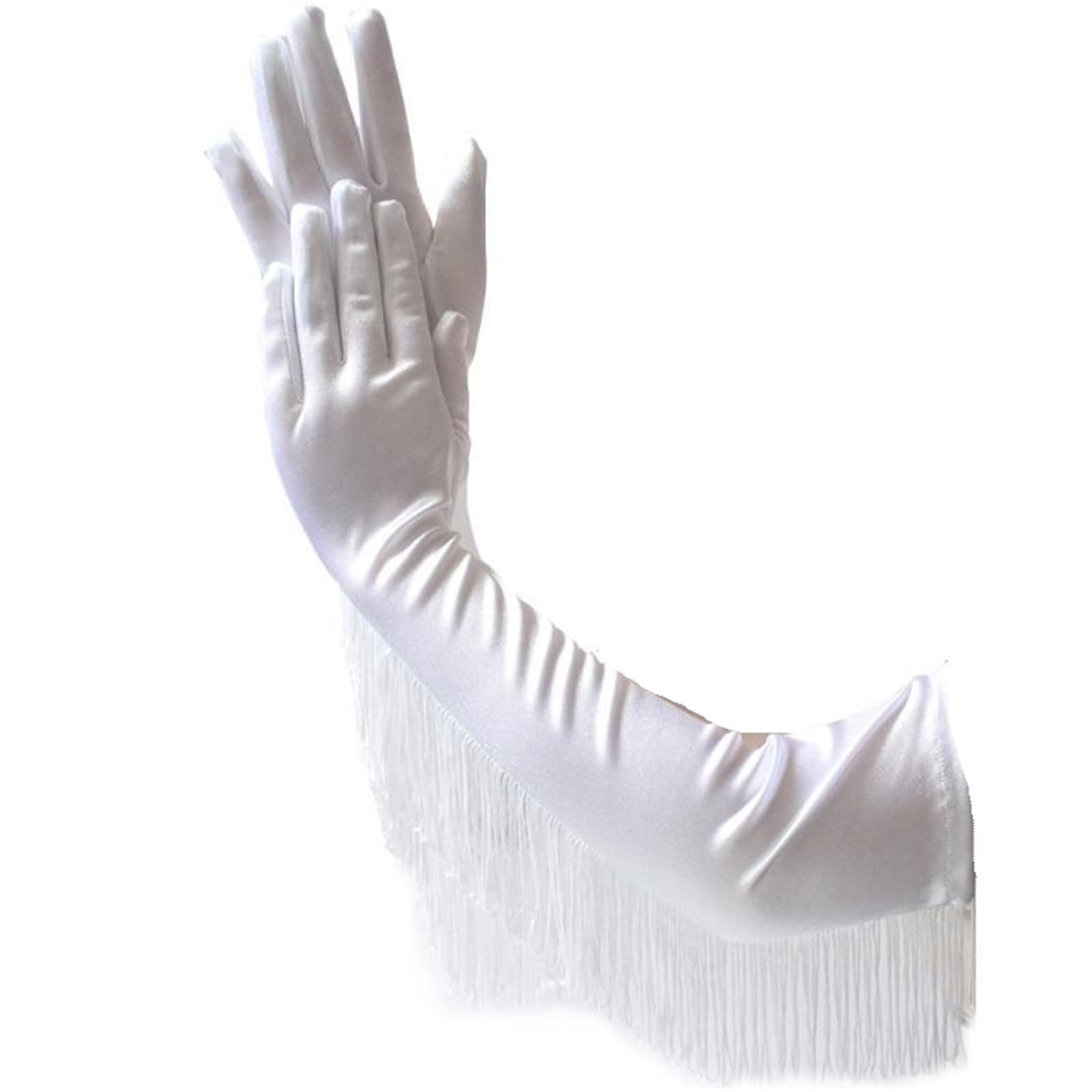 2 pares de guantes largos satén con borlas, actuación baile latino, etiqueta boda nupcial Para Fiestas