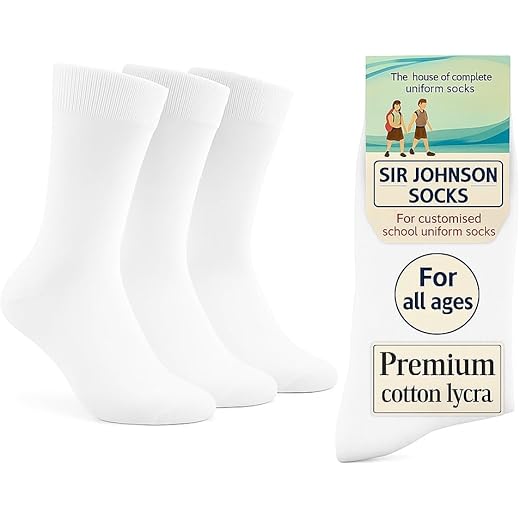 SIR JOHNSON White School Socks - Calf Length