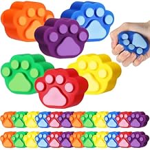 Wettarn 12 Pcs Cat Paw Foam Fidget Toys Dog Paw Party Favors Sensory Colorful Squeeze Stress Balls for Relief Adults Gift Autism Classroom Award Prizes Party Supplies,2.8 x 2.2 Inch