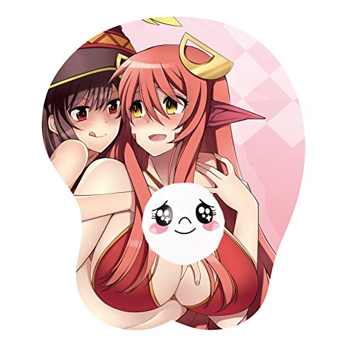 Customotop Megumin KonoSuba Monster Musume Mauspad Gaming Office PC Desk 3D Silicone Mousepads Schulbedarf Wrist Rests Home Gamer Zubehör, 10.23(L)*8.66(W)*1.18(H)inches Cover