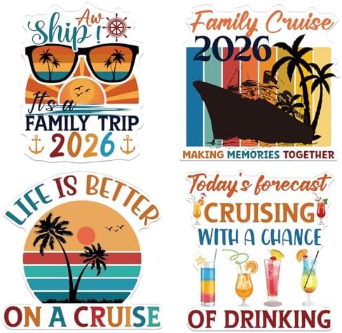 Large Cruise Door Decorations Magnetic - Wxiben 4PCS 2026 Retro F...