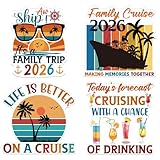 Large Cruise Door Decorations Magnetic - Wxiben 4PCS 2026 Retro Family Cruise Ship Door Decorations Sea Navigation Tropical Drink Cruise Door Magnets for Carnival Cabin Refrigerator Party Ship Decor