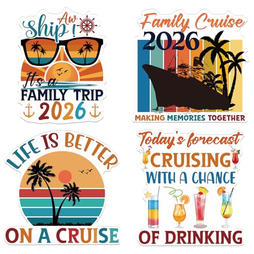 Large Cruise Door Decorations Magnetic - Wxiben 4PCS 2026 Retro