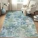 BEIMO Area Rugs 8x10 Machine Washable Area Rug for Bedroom Living Room Dining Room, Large Modern Abstract Soft Rugs, Indoor Low Pile Carpet with Non Slip Rubber Backing, Abstract Blue Green
