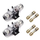 VonSom Car Amplifier Fuse Holders Single in-Line AGU Fuse Holder 4 8 AWG Wire with 4Pcs 60A Fuses fo