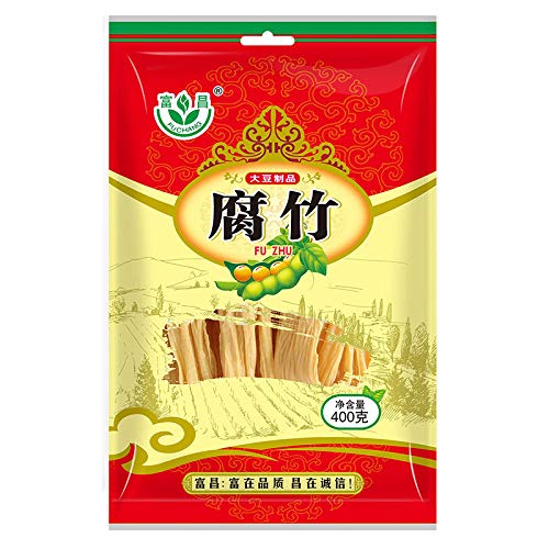 富昌 干货腐竹400g 豆腐皮非转基因大豆手工制作黄豆制品 Handmade Soybean Products from Fuchang Dry Tofu Bamboo 400g Bean Curd Skin and Non-GMO Soybean