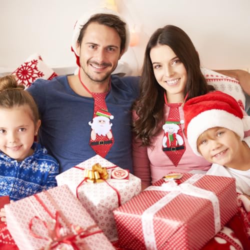 SOIMISS 3Pcs Weihnachtskrawatten Lustige Pailletten Santa Schneemann Hirsch Krawatten Neuheit Weihnachten Hängenden Ornamente für Weihnachtsferien Kostümzubehör
