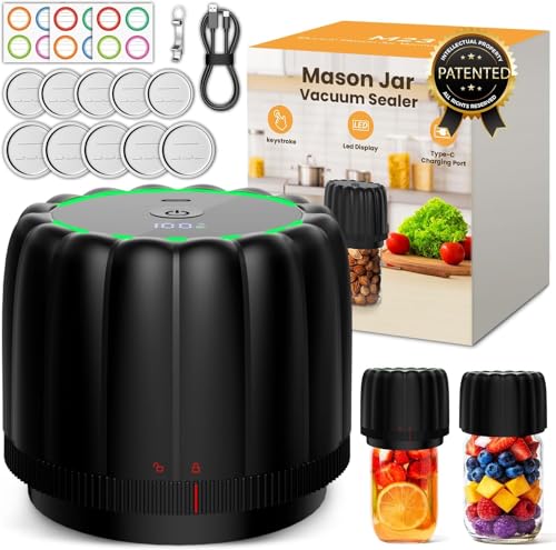 Electric Mason Jar Vacuum Sealer Kits with Wide & Regular Mo...