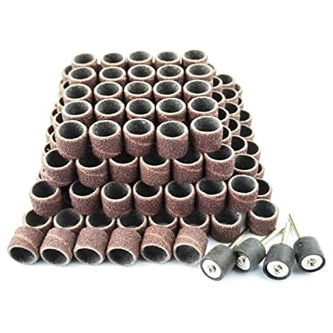 Merryland Drum Sander Sanding Band for Dremel 184pcs, 80# 1/2" Sanding Sleeve 180pcs and Mandrel 4pcs Rotary Tool, Electric Power Tool Accessory DIY, RMTA184C1 Cover
