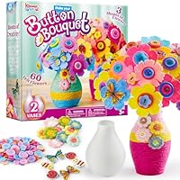 Klever Kits Kit de manualidades con botones y flores para niños,