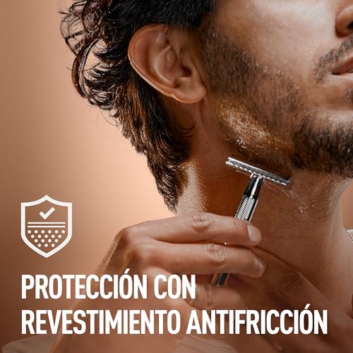 Variante de King C. Gillette maquinilla de afeitar hombre mango metálico largo