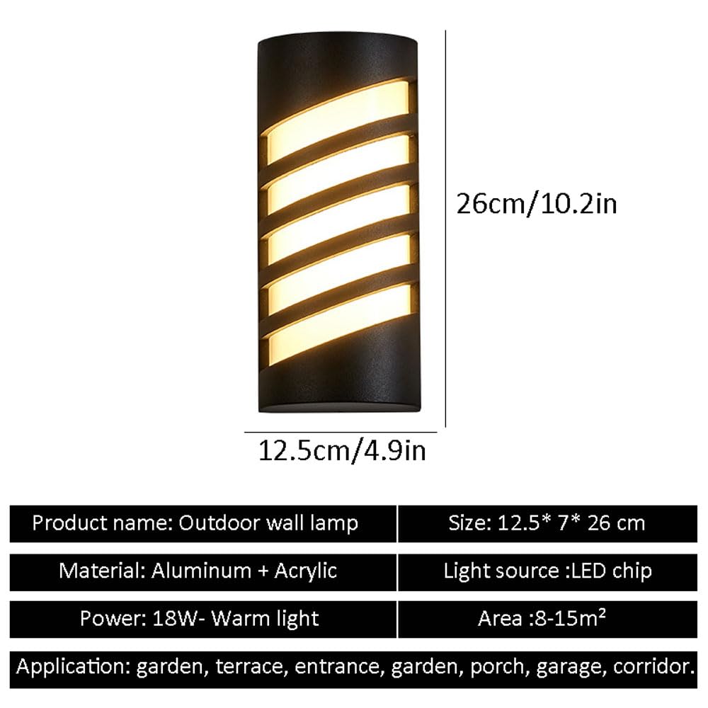 Muro Esterno Luce Moderna Experience Apparecchiatura per casa 3000k White White White Matte Montano Portico Nero IP65 Garage Affrotta del Garage Backyard Garden
