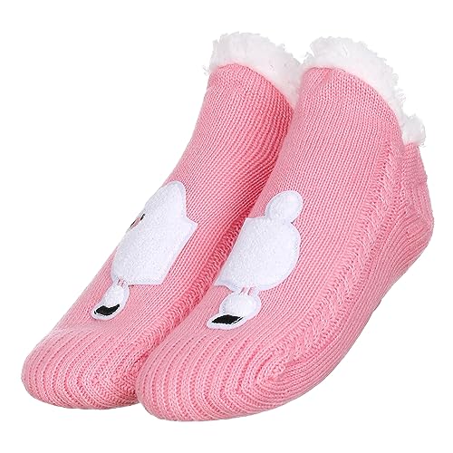 Image of ZYZX Cute Dog Slipper Socks for Women with Grips,Fuzzy Socks Indoor