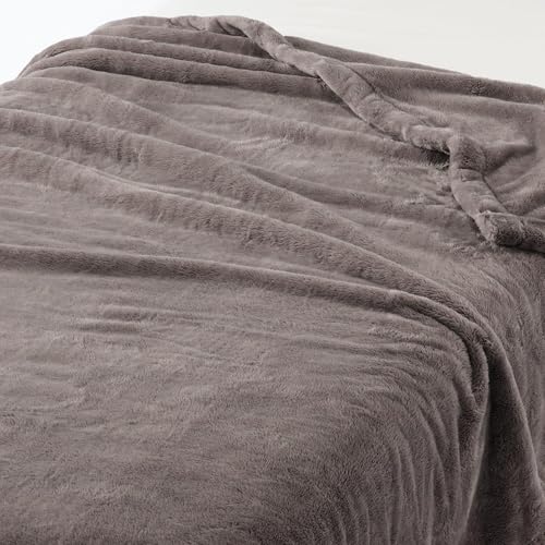無印良品 再生ポリエステル あたたかファイバー厚手毛布・シングル 140×200cm・ダークベージュ 15598595