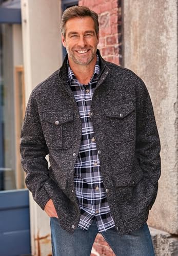 KingSize Men's Big & Tall Sweater Fleece Multi-Pocket Jacket2