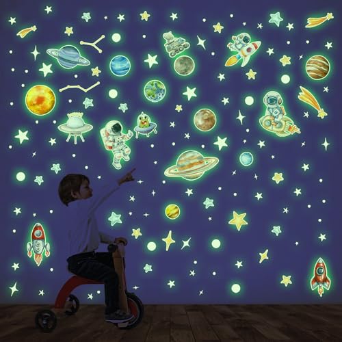 Stickers Glow in The Dark Espacio 155 piezas miniatura 1