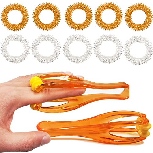 Tianyis 12 Stücke Handgelenk Akupressur Ring, Finger Massage Roller, Fingermassageringe, Fingermassagegeräte, Wellness Massage für Fördern Hand Joint Blutzirkulation Cover