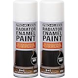 Pro-Kleen Radiator Enamel Spray Paint Anthracite Matt 2 x 400ml - Heat Resistant up to 100ºC - For Radiators, Hot Pipes, Water Tanks & More - Fast Drying & No Primer Needed
