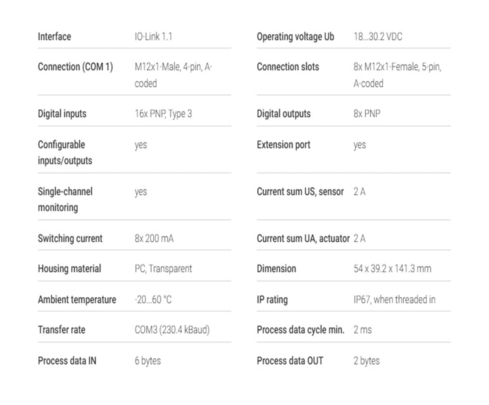 EVPZPLKMGT IO Module I/O Module, IO-Link Sensor, Actuator Hubs, BNI LH3-303-S12-K091 BNI00JA