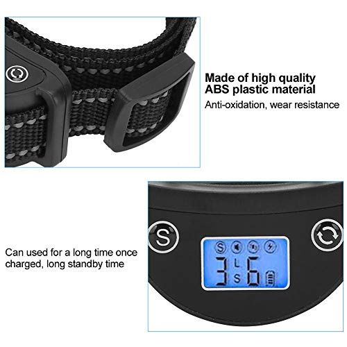 (Preto) Rolha de casca de animal de estimação ajustável, coleira de cachorro, coleira de choque elét