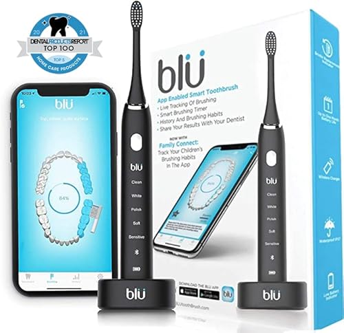 Blu Smart Electric Toothbrush, Sonic Power Toothbrush With Interactive Live Tracking App For Adults (Black) #TOP1