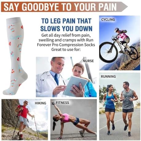 YEYSXSY 6 Pairs Compression Socks for Men and Women Compression Stocking Best Support for Athletic Travel Nurses(20-30 mmHg) - 3
