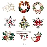 LYGGIE クリスマス ブローチ [9点セット] ブローチピン ピンバッジ キラキラ ファッション メンズ レディース 子供 ジュエリー 合金 クリスマス風 入学式 結婚式 クリスマス 誕生日 記念日 バレンタイン ギフト ホワイトデー プレゼント お返し 人気 贈り物