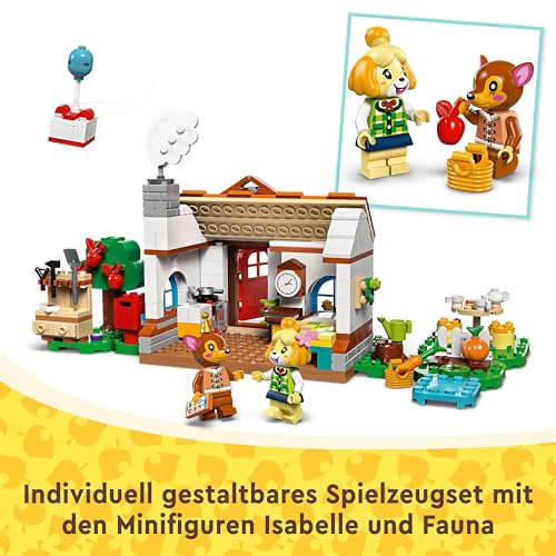 LEGO Animal Crossing™ Isabelle’s House Visit (77049) – 389-Piece Customizable Playset for Kids Aged 6+