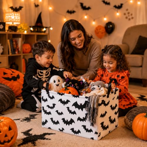 Image of Halloween Batman Basket Gothic Bat Storage Kids Toy Organizer Room Decor