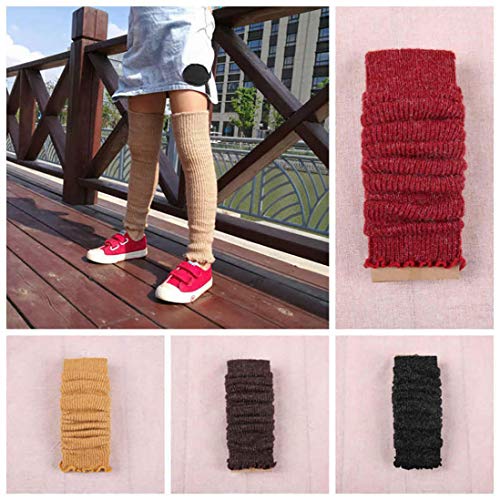 Luckystaryuan 3Pairs Kids Girl\'s Leg Warmer Arm Leg Warmer (Khaki Navy Blue Wine Red) - Thumbnail 7