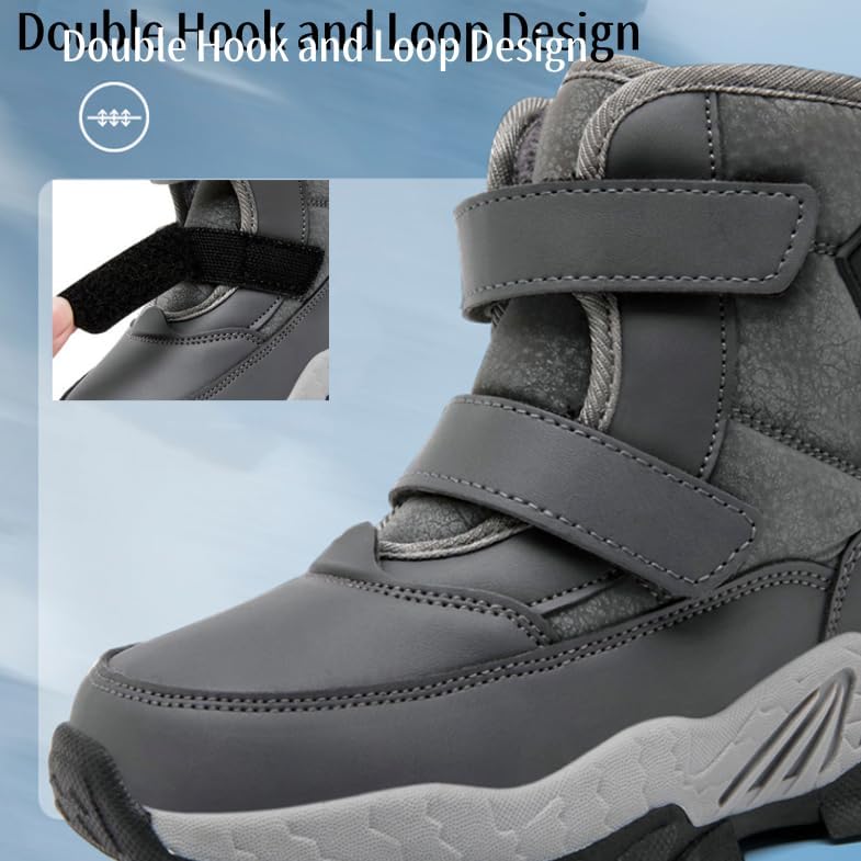 Boys Hiking Boots with Double Hook and Loop Unisex-Child Outdoor Ankle Hiking Boots Trekking Outdoor Boots for Unisex Kids (Little Kid/Big Kid) - Image 3