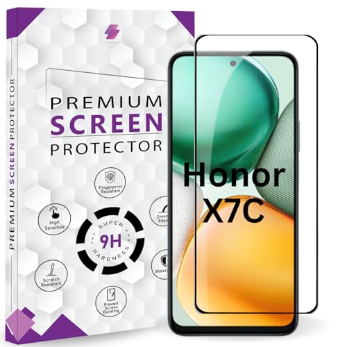 Image of Premium Tempered Glass Screen Protector Guard For Honor X7C 5G (6.77 Inch, Pack of 1) | Edge to Edge Coverage With Easy to installation kit