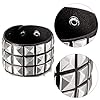 Hicarer 3 Pieces Halloween Leather Punk Bracelet for Men Women 80s Goth Rock Wristband Cuff Bangle Unisex for Party Favors Accessories #2