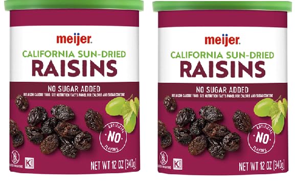 California Sun Dried Raisins No Sugar Addes (Pack of 2, 12 oz. each)