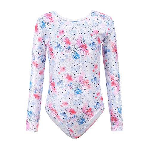 Girls Leotards for Gymnastics Ballet Dance Starry Sky Metallic Long Sleeve Leotards Unitards Bodysuit Dancewear Size 10