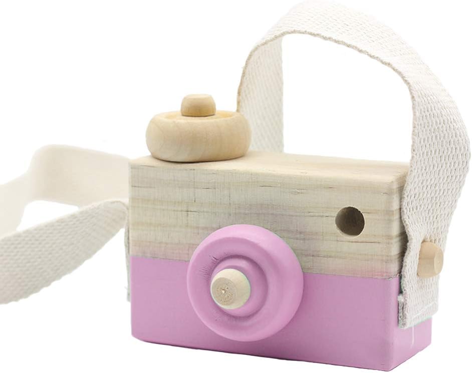 Tropro US wgg Mini Wooden Camera, Room Hanging Decoration Portable Gift (Pink)