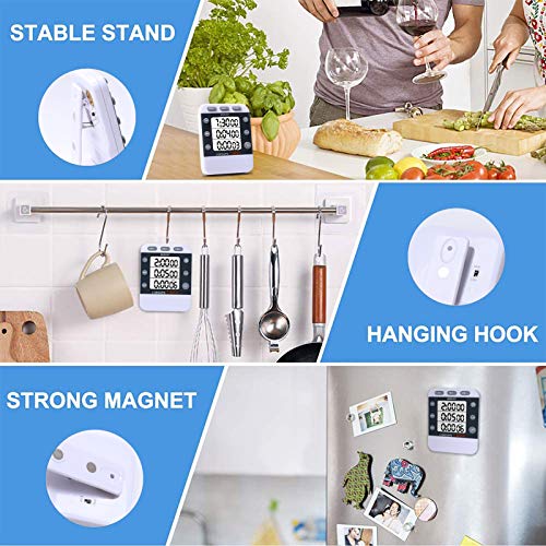Homemall Digital Dual Kitchen Timer, Cooking Timer, 3 Channels Count Up ＆ Down Timer With Magnetic Back, Large Display, Adjustable Volume, On/Off Switch Stopwatch, Battery Included #TOP5