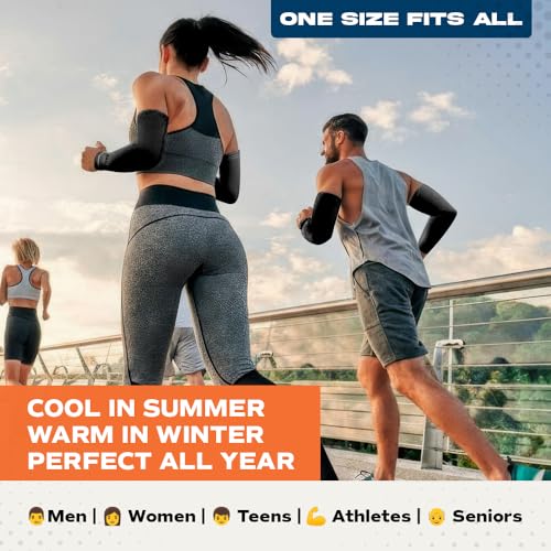 Image of ARMORAY Arm Sleeves for Men or Women - Compression Warmers to Cover Tattoo - for Basketball Golf Running Football Cycling or Sun Protection