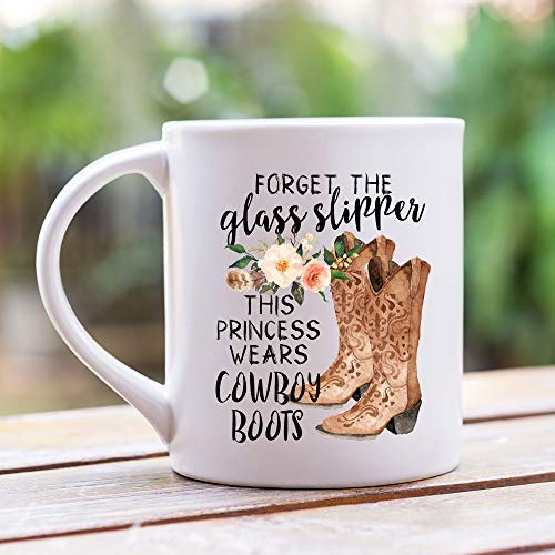 Younique Designs Forget The Slippers This Princess Wears Cowboy Boots Mug, 11 Ounces, Country Girl Cup For Women, Cowgirl Coffee Mug #TOP1