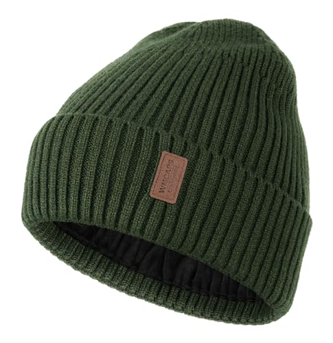 Image of Wmcaps Warm Beanie for Men Women, Fleece Lined Beanie Warm Winter Caps Unisex Fashion Knit Cuffed Cap