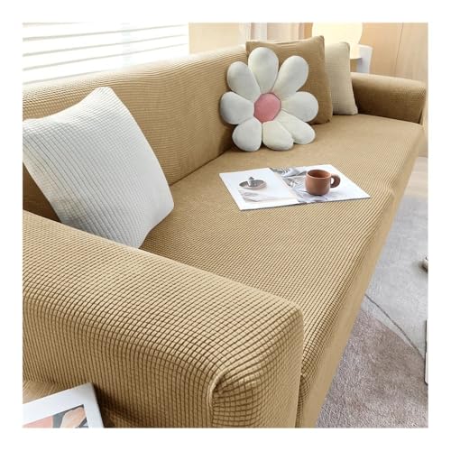 L字型ストレッチソファカバー 伸縮性スリップカバー 1/2/3/4人掛けソファ用 コーナー家具プロテクター リビングルーム用 サイズ S (90 140 cm) カーキ