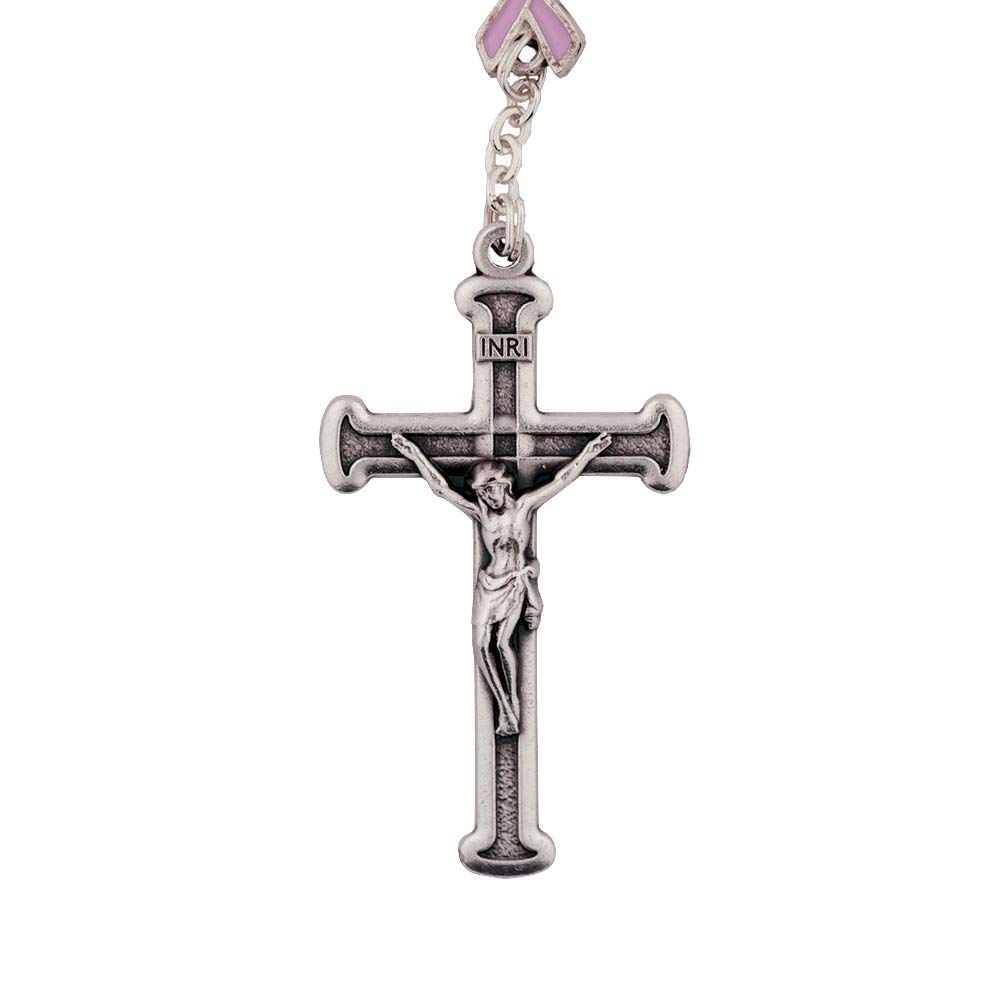Venerare St. Agatha Rosary | Patron Saint of Breast Cancer | Pink Ribbon | Made in Italy