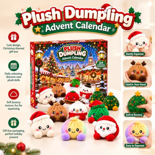 Christmas Plush Dumpling Advent Calendar 2026, 24 Days Countdown Calendar, Festive Holiday Gift Adults - image 5