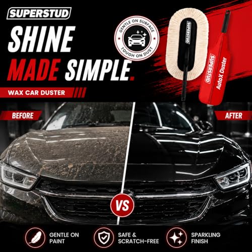 Image of SUPERSTUD AUTOX Pro Duster - Car Duster Microfiber Brush Long | Lint-Free & Scratch-Free | Wax Coating for 3xPerformance | Car Accessories 2026 | (1Pcs)